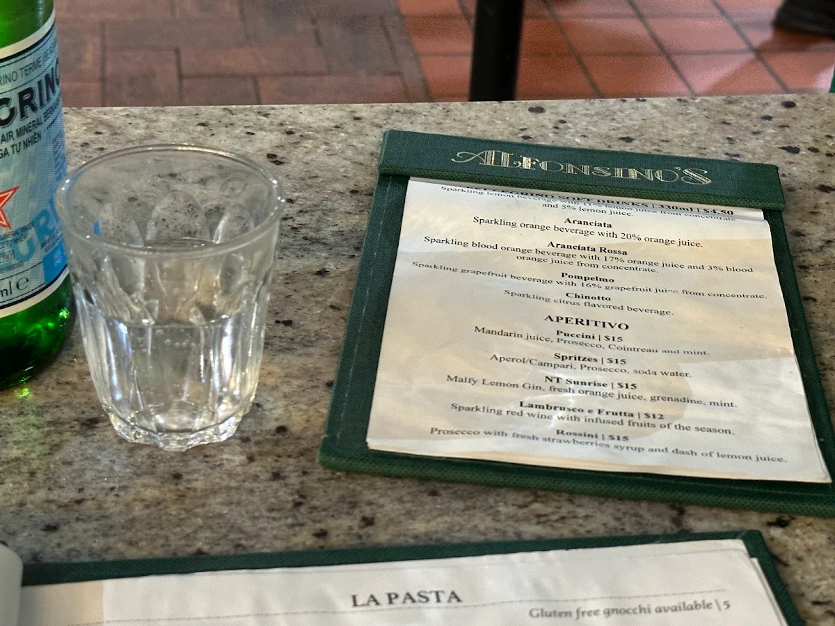 Menu, Alfonsino's