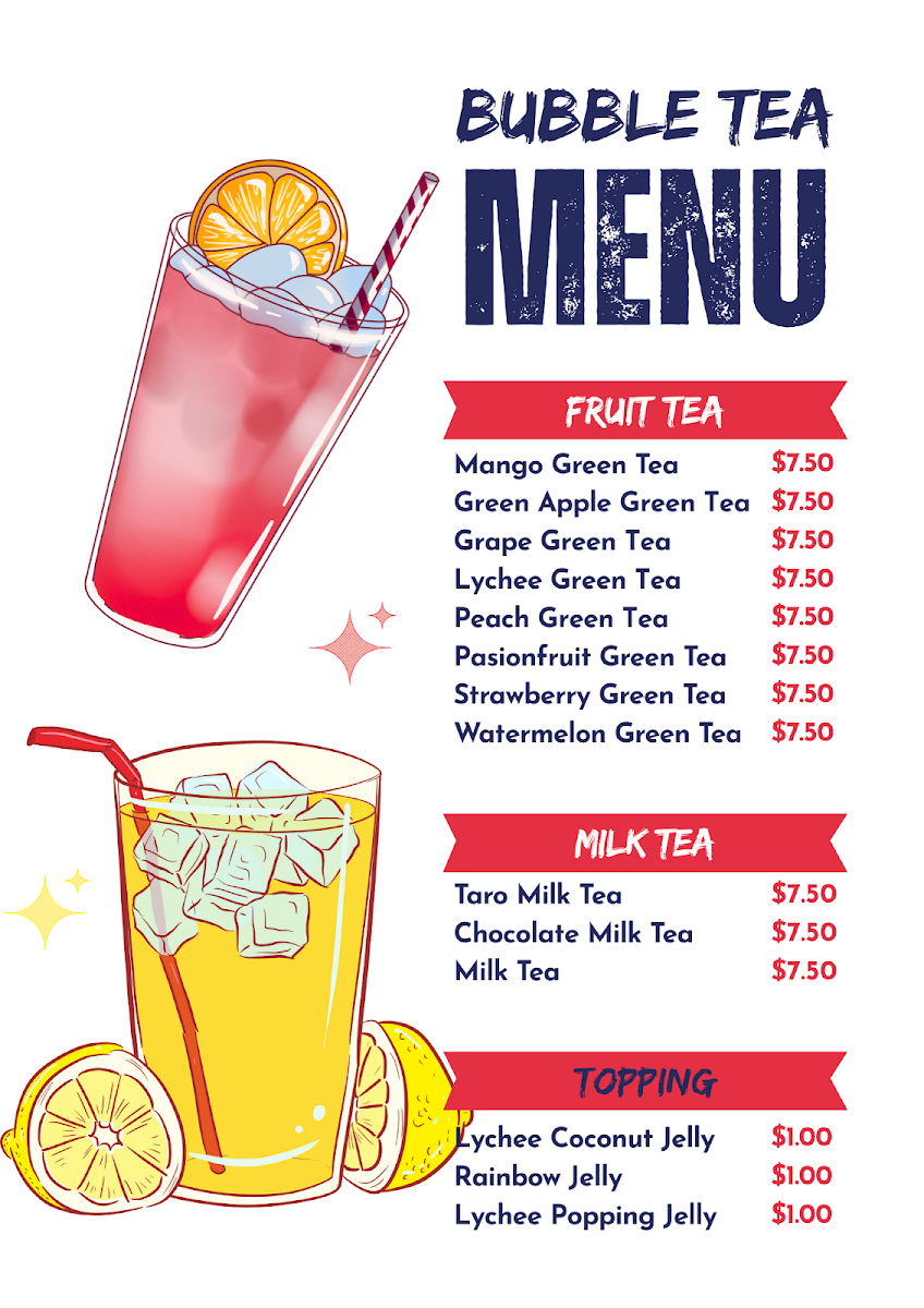 Menu, Sushi Paradise