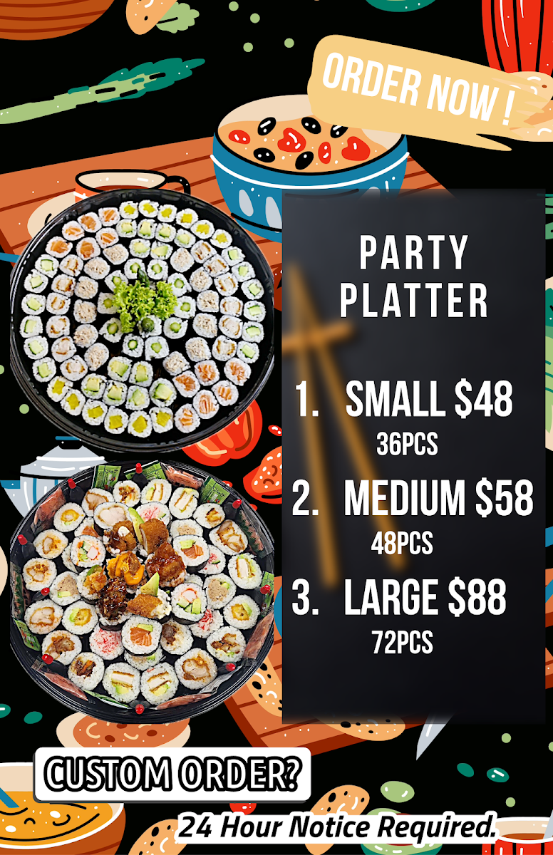 Menu, Sushi Paradise