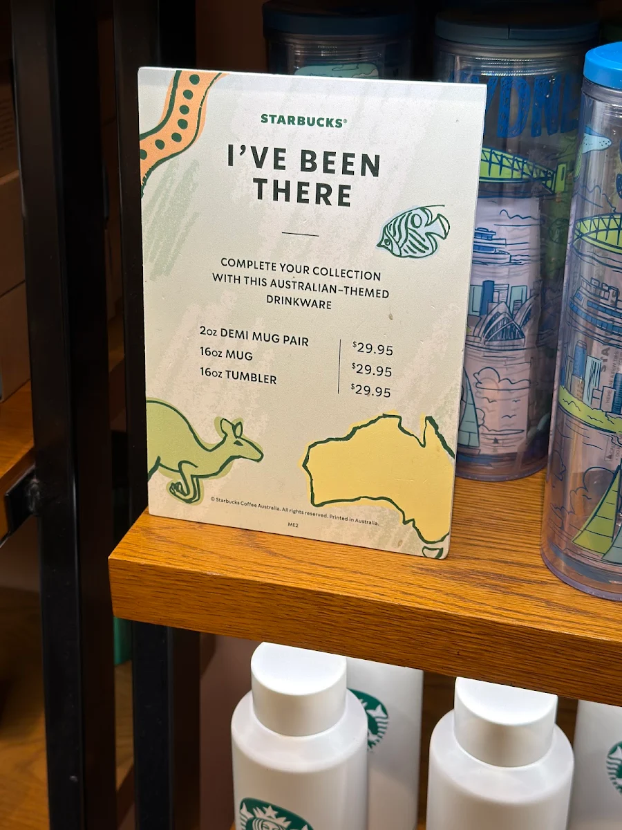 Menu, Starbucks Galleria