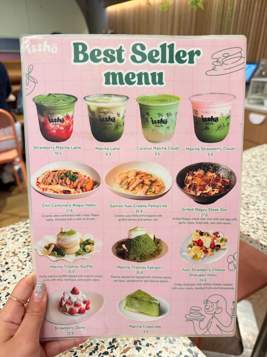 Menu, Issho Cafe - Tokyo Dessert House