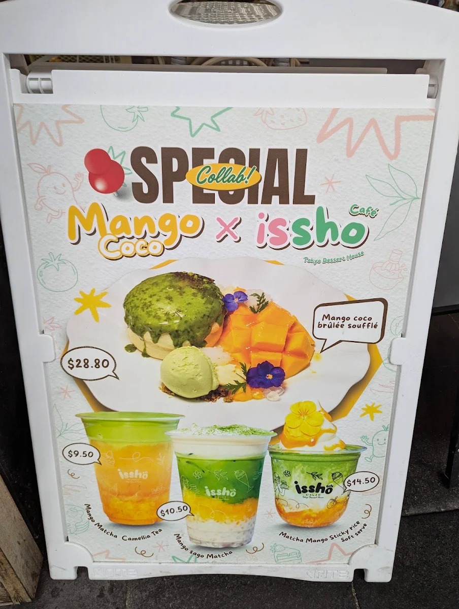 Menu, Issho Cafe - Tokyo Dessert House