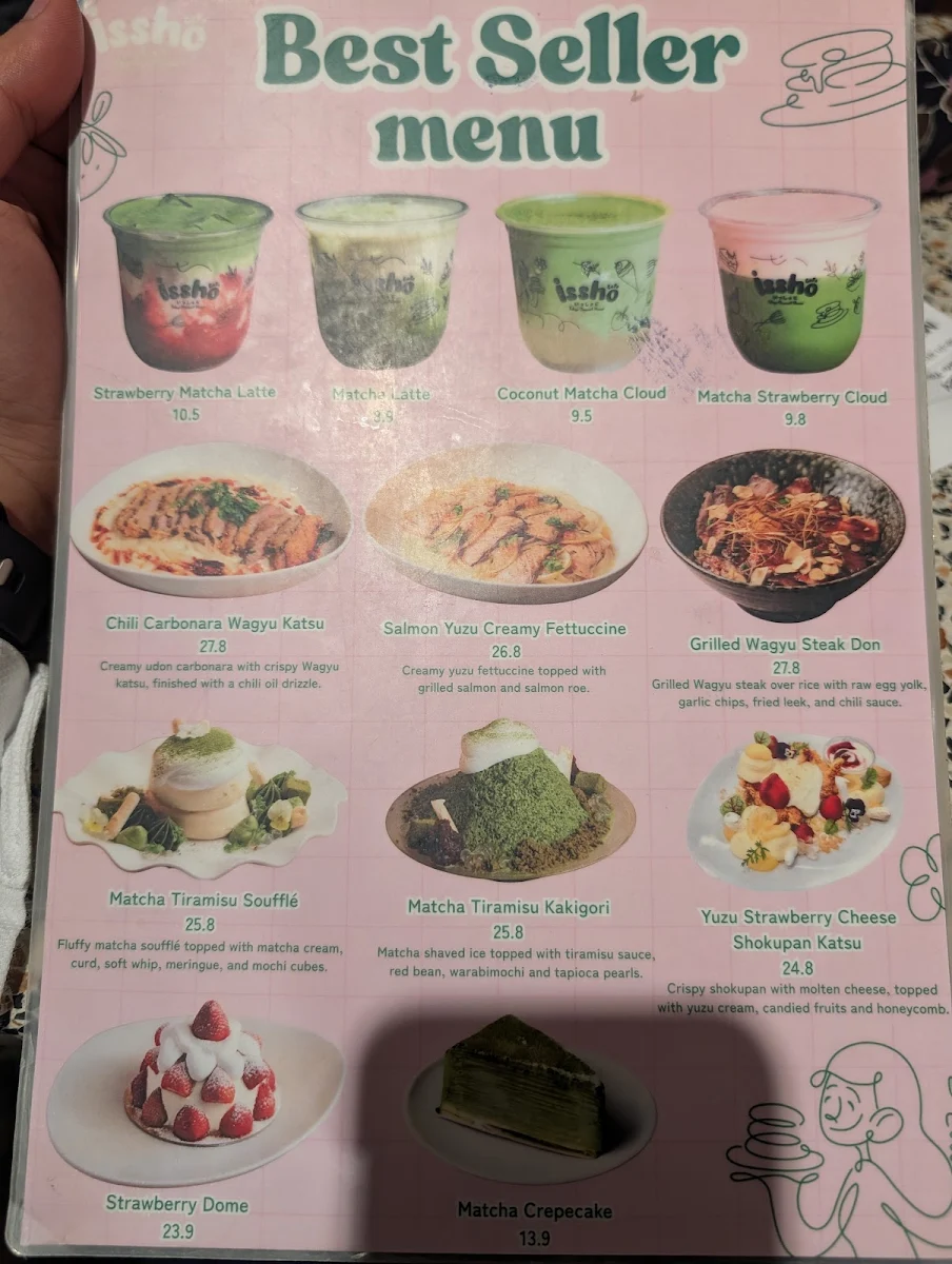 Menu, Issho Cafe - Tokyo Dessert House