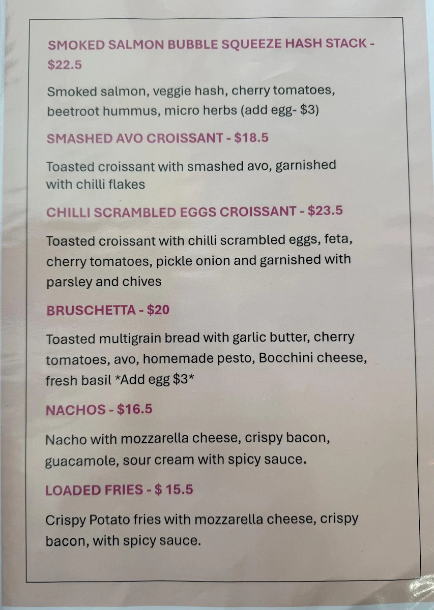 Menu, Peter Cat
