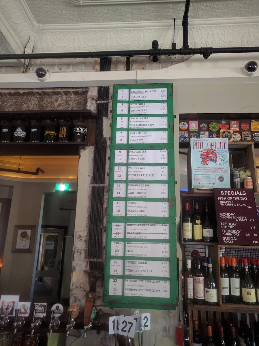 Menu, Quarrymans Hotel