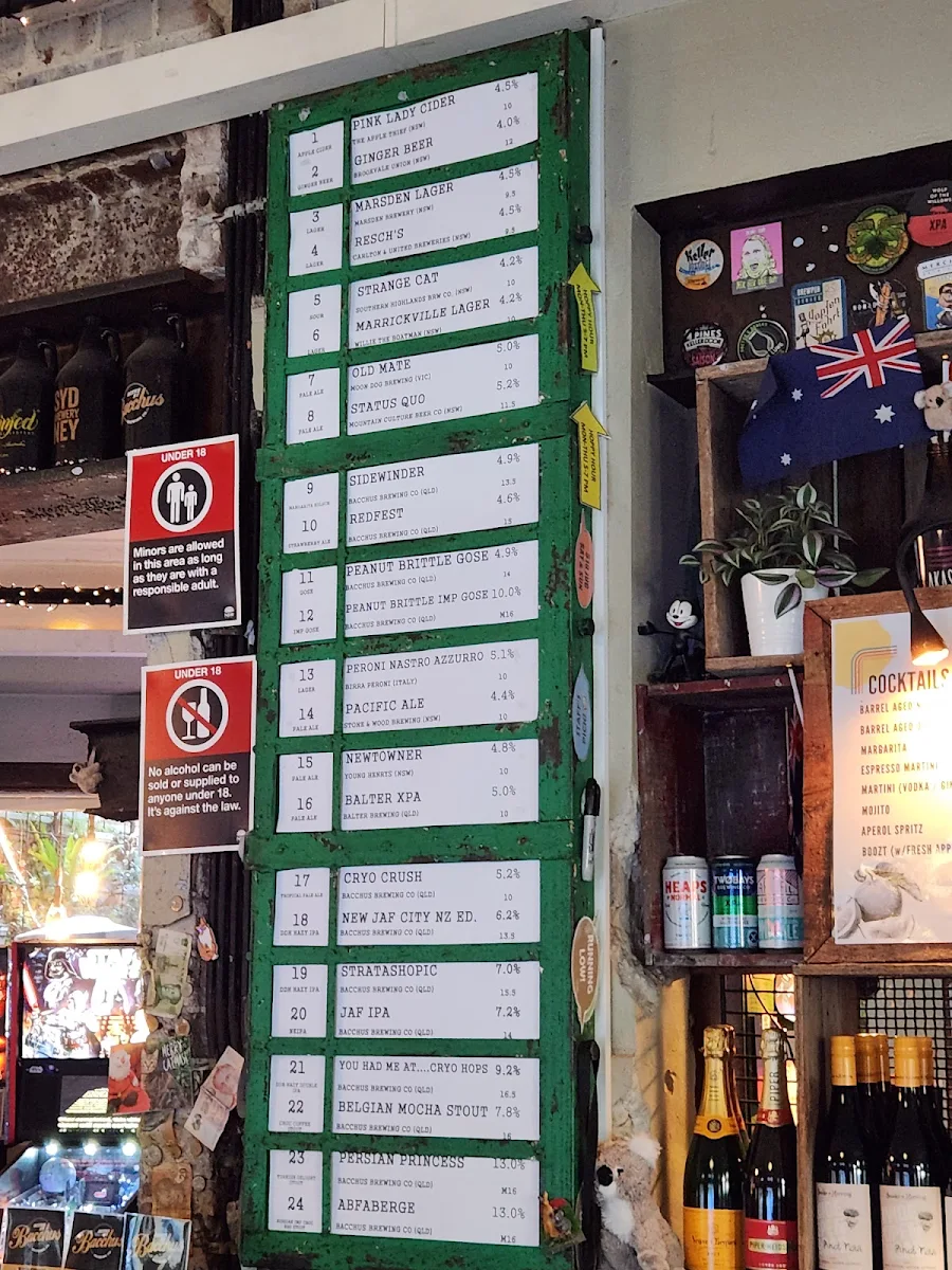 Menu, Quarrymans Hotel