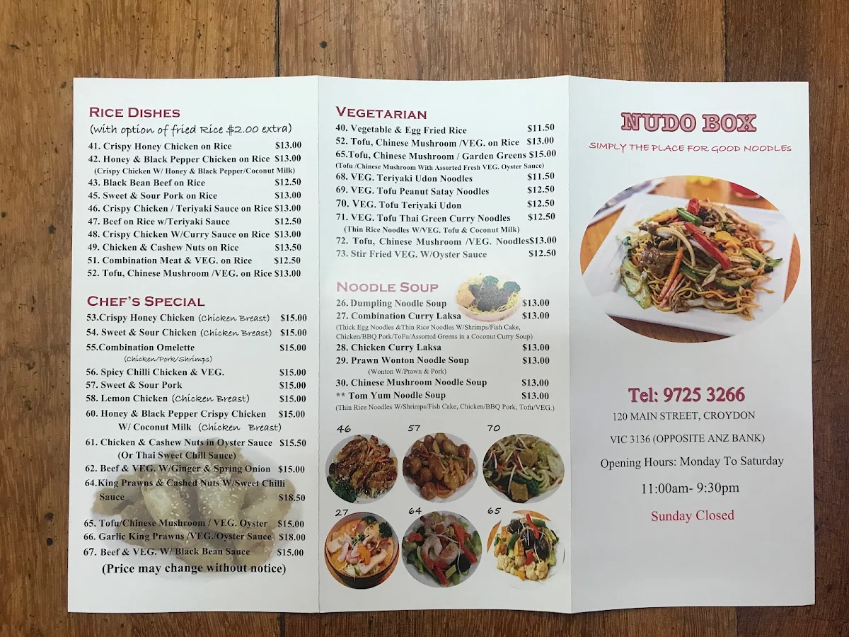 Menu, Nudo Box