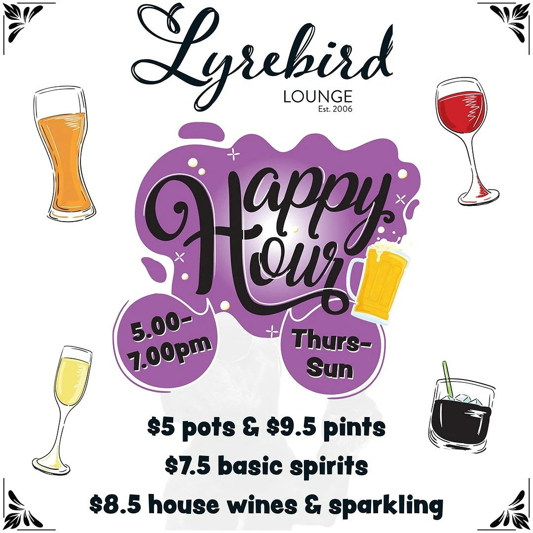 Menu, Lyrebird Lounge