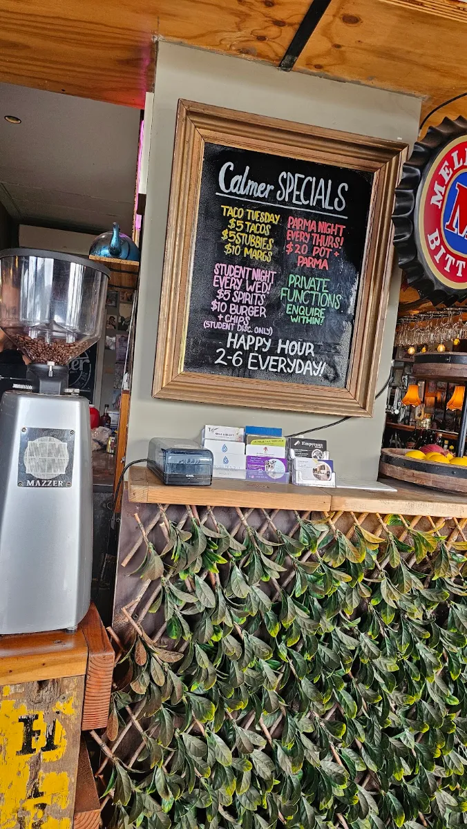Menu, Calmer Cafe