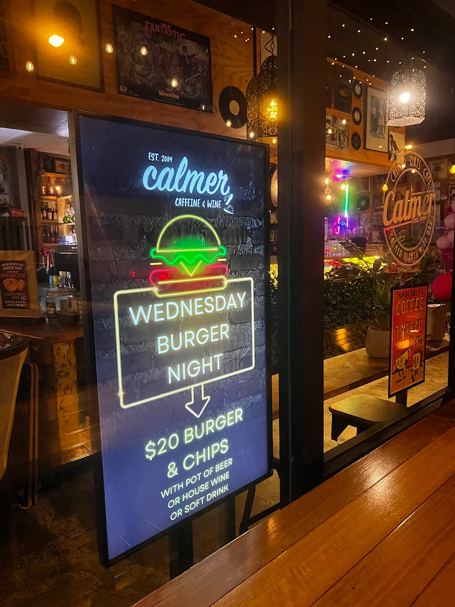 Menu, Calmer Cafe