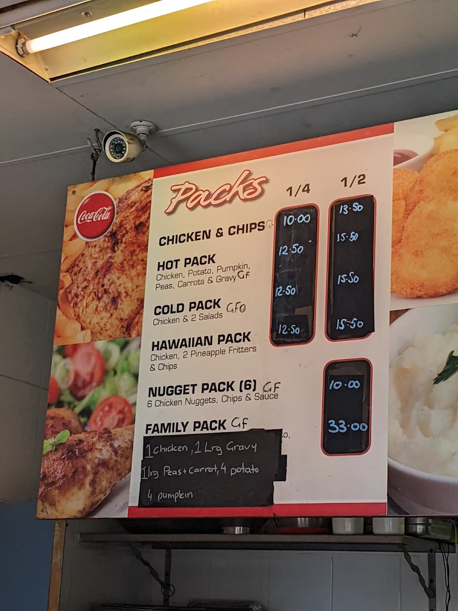 Menu, Country Chickens & seafood