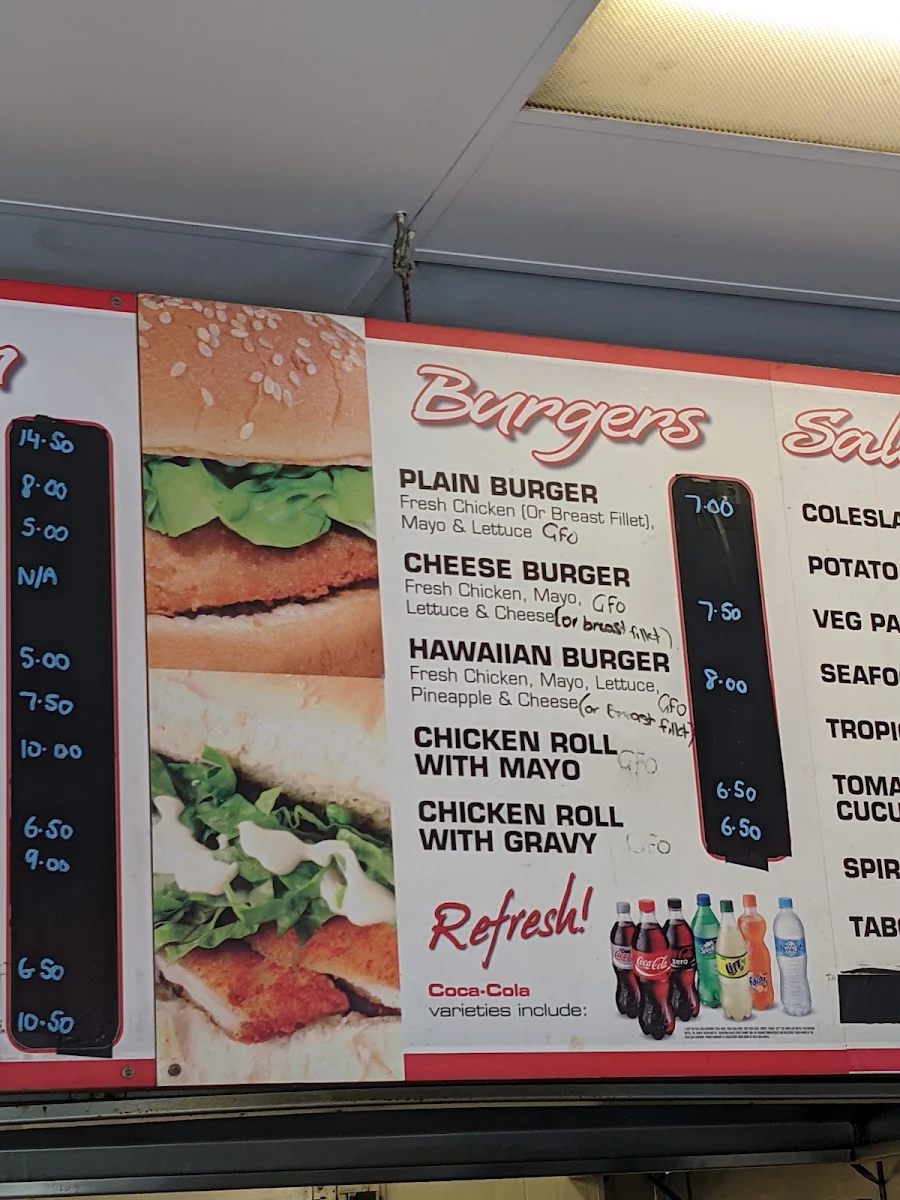 Menu, Country Chickens & seafood