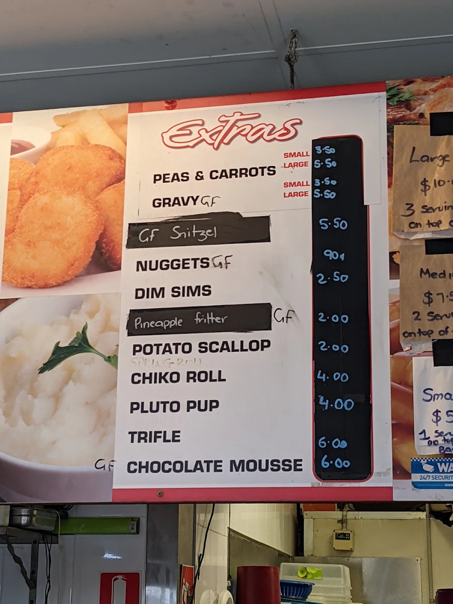 Menu, Country Chickens & seafood