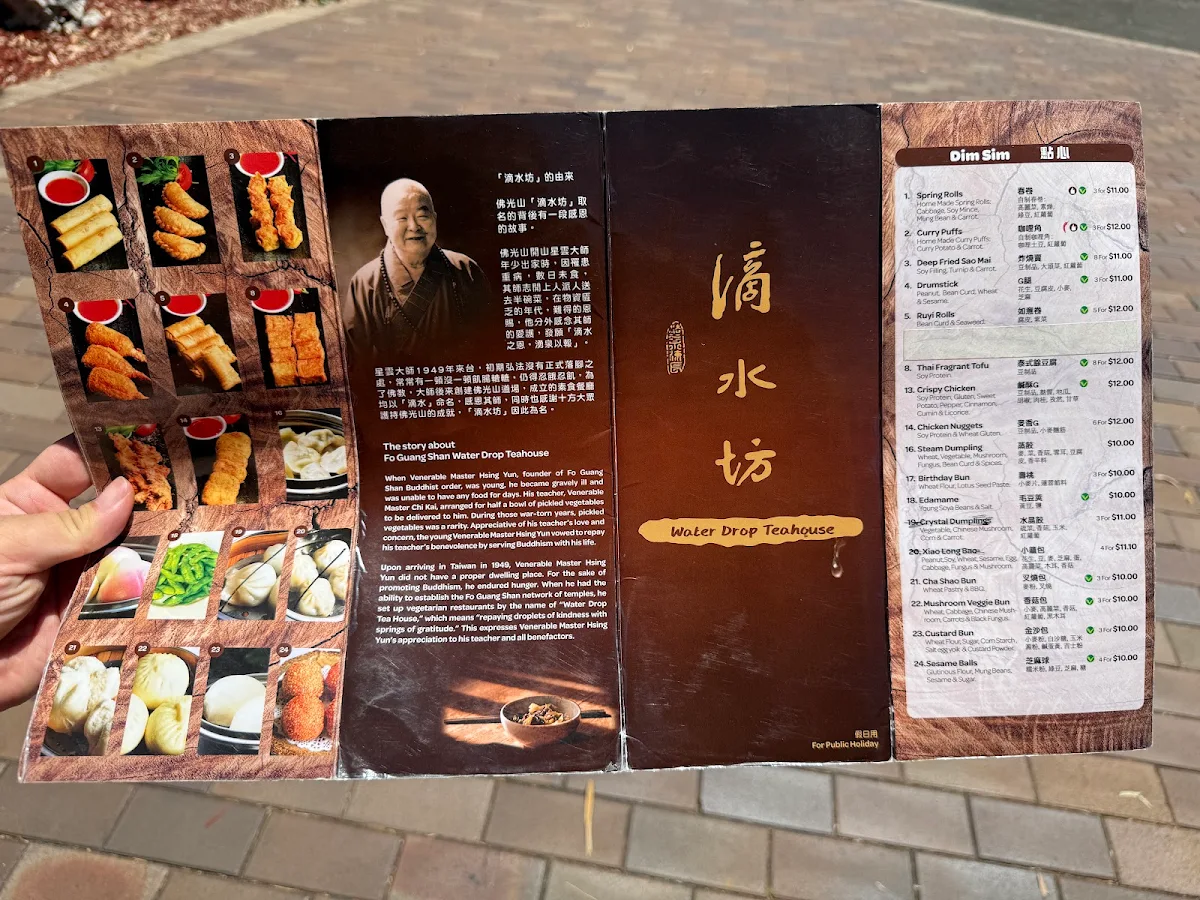 Menu, Dew Drop Inn Tea House