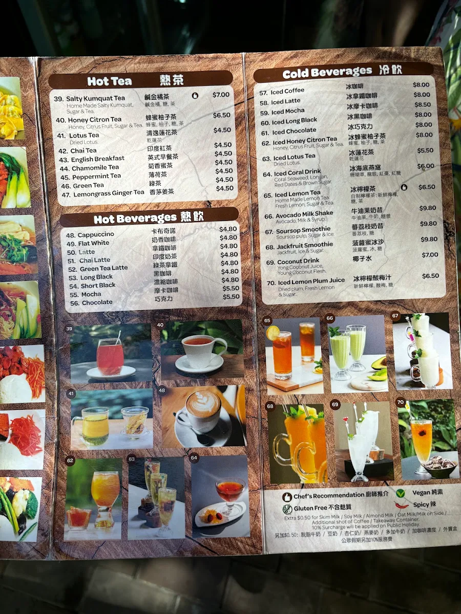 Menu, Dew Drop Inn Tea House
