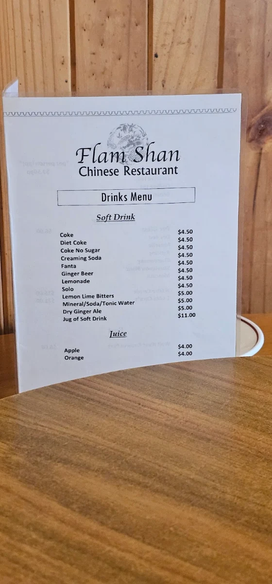 Menu, Flam Shan