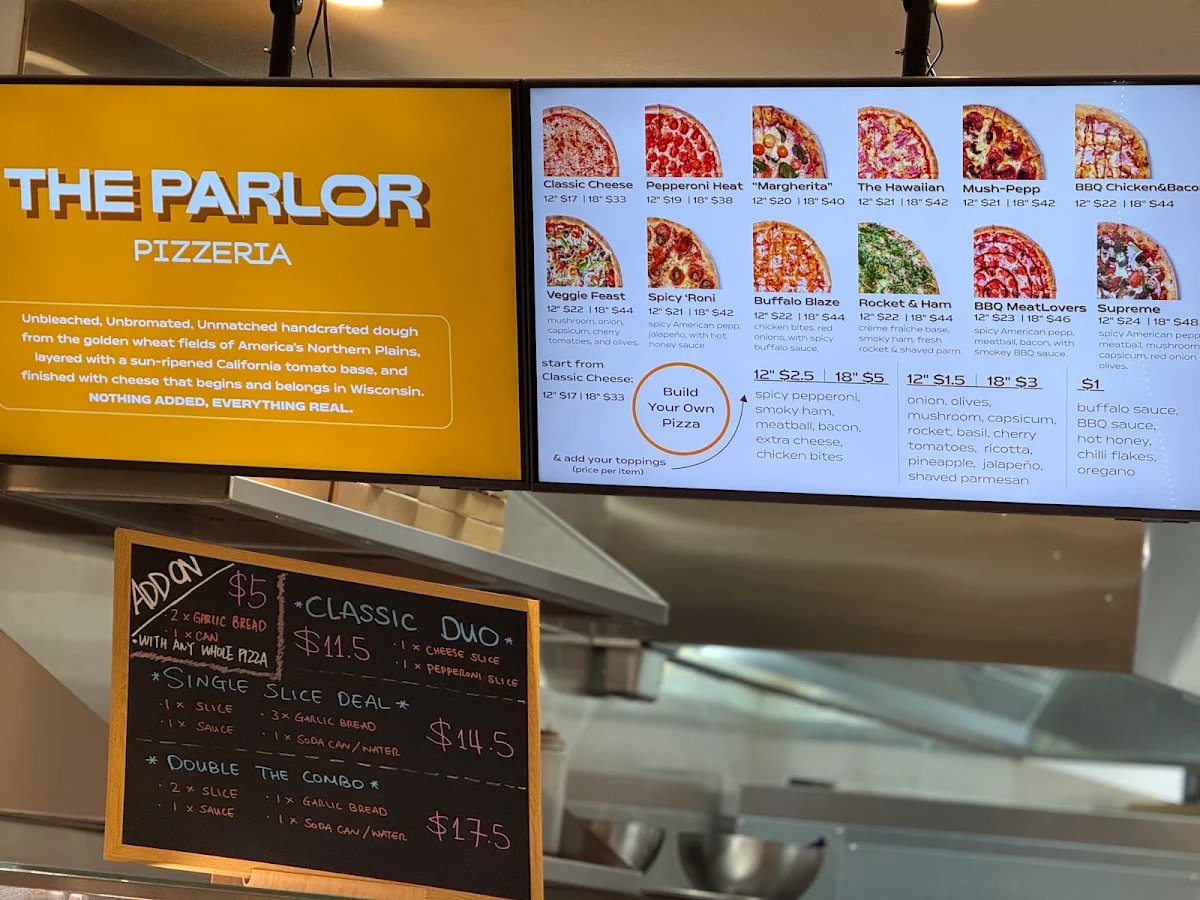 Menu, The Parlor Pizza