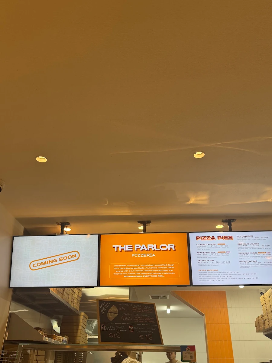 Menu, The Parlor Pizza