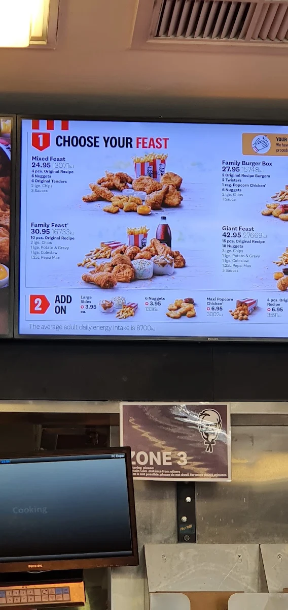 Menu, KFC Maylands