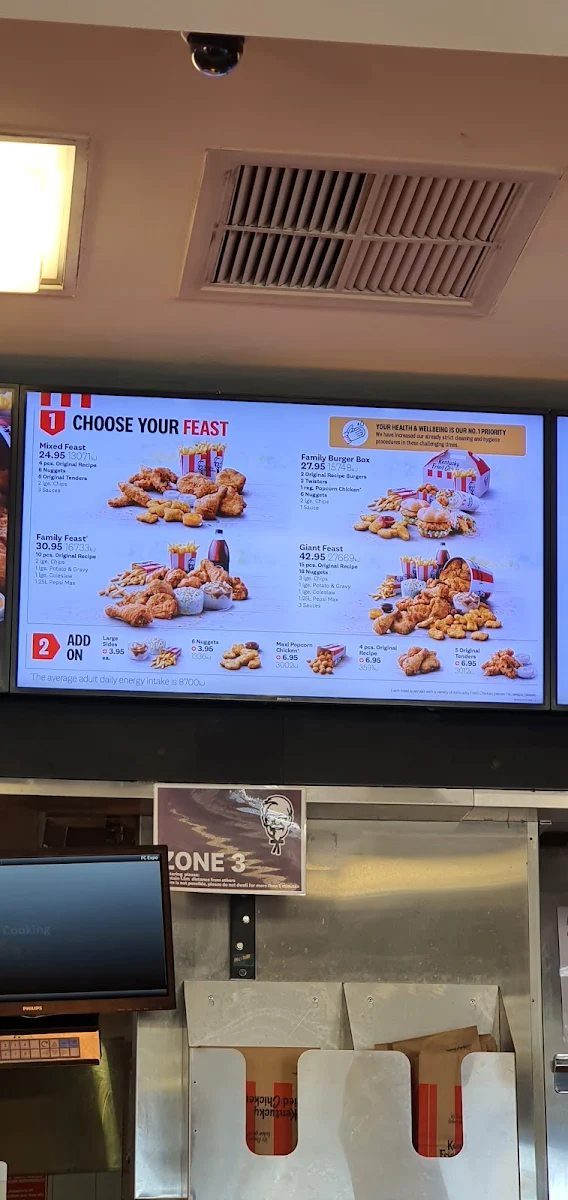 Menu, KFC Maylands