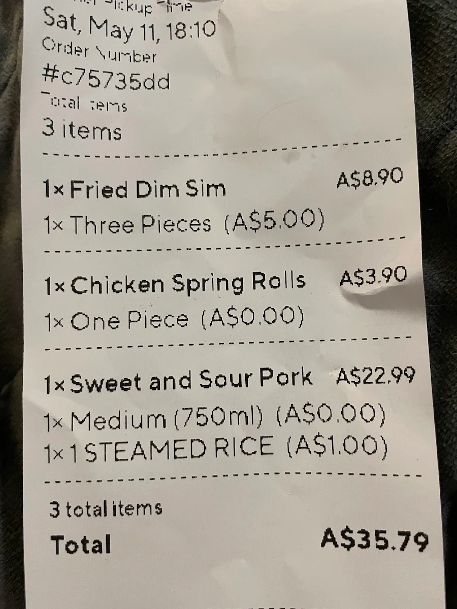 Menu, Bami Henley