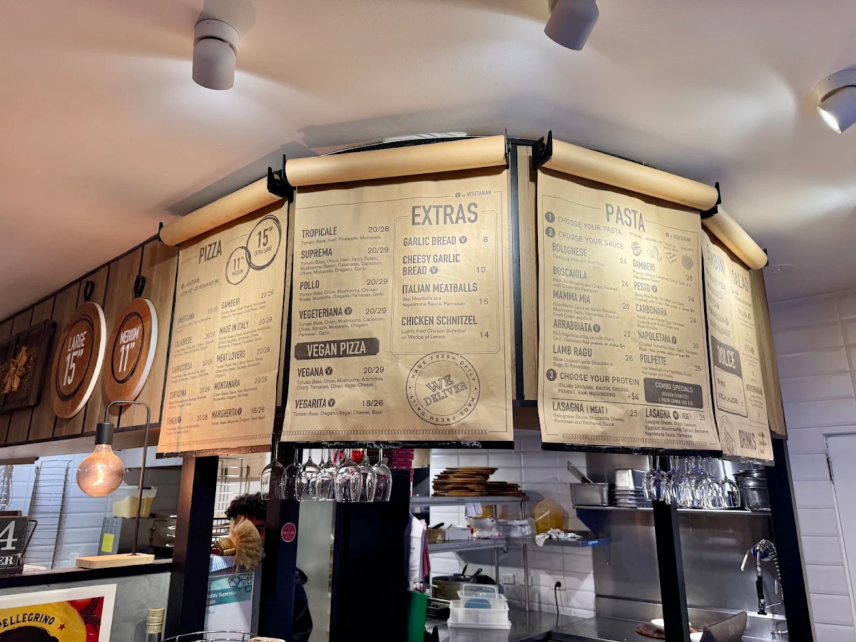 Menu, Made In Italy Pyrmont Pizza & Pasta