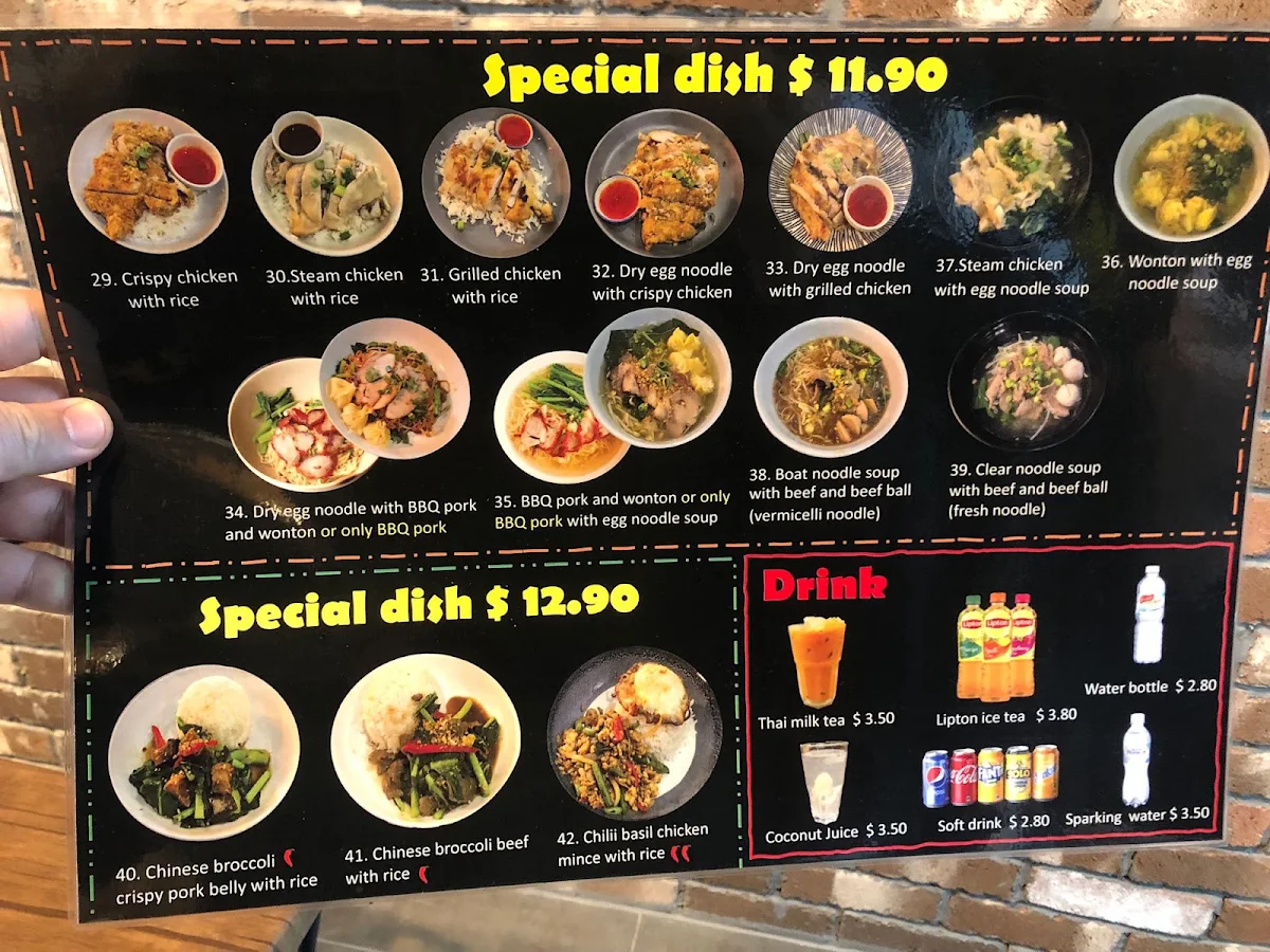 Menu, Chilli Home Thai