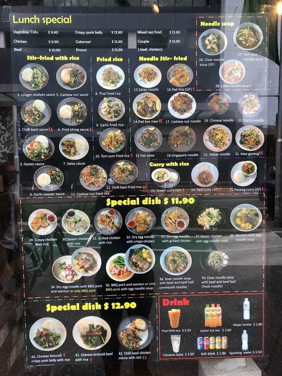 Menu, Chilli Home Thai