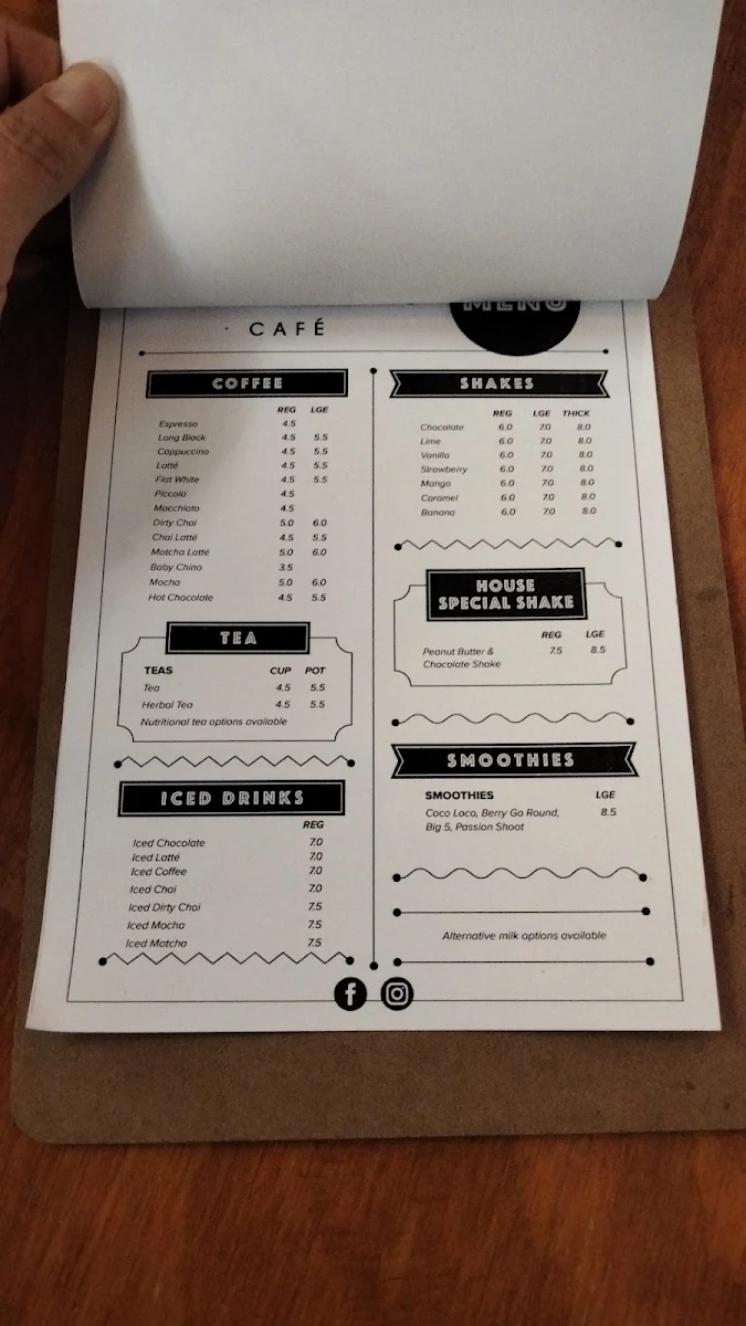 Menu, Mamma Lou's