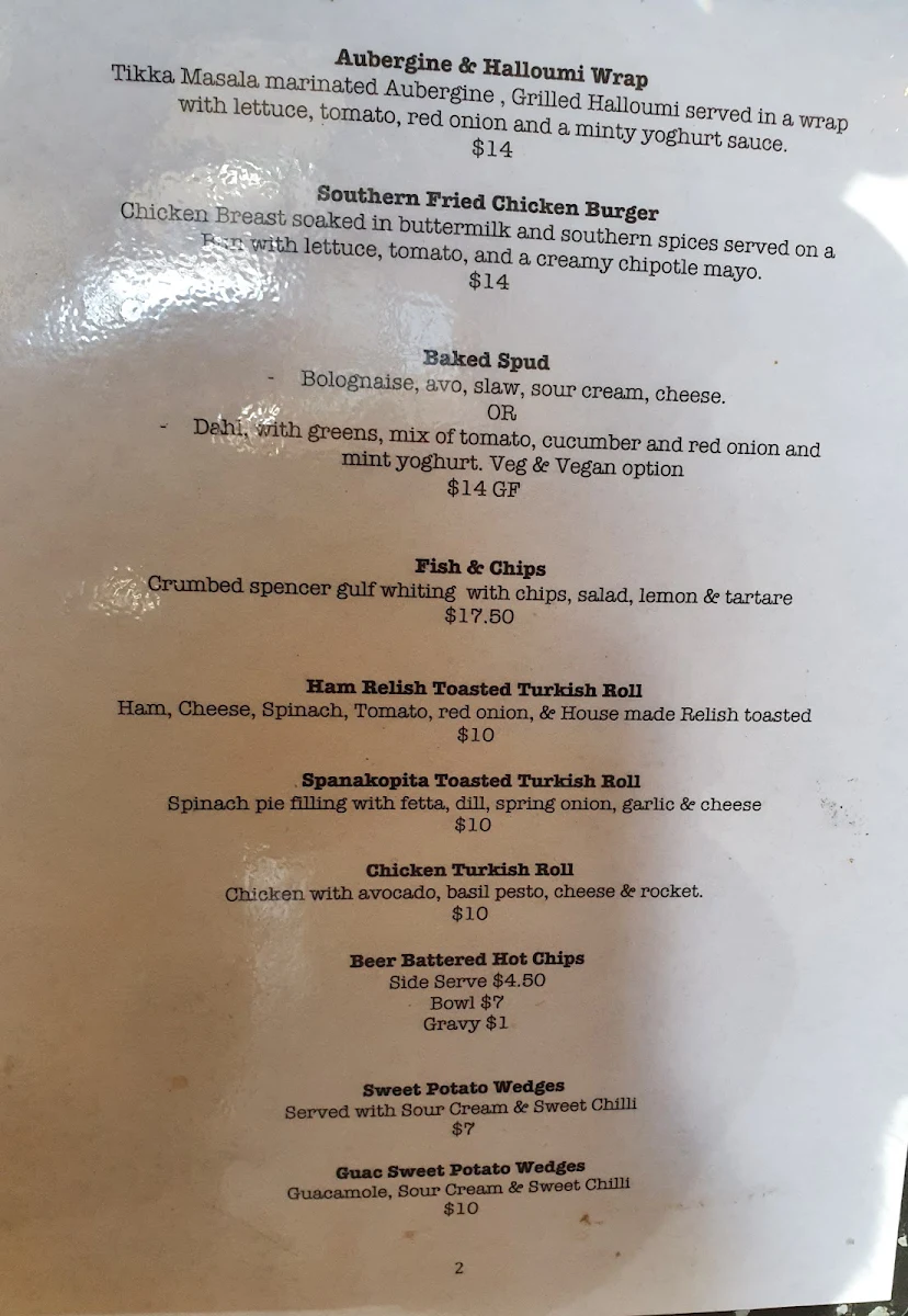 Menu, Mamma Lou's