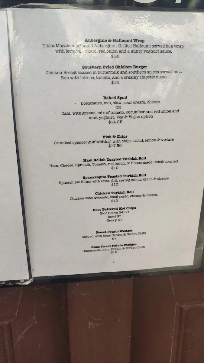 Menu, Mamma Lou's