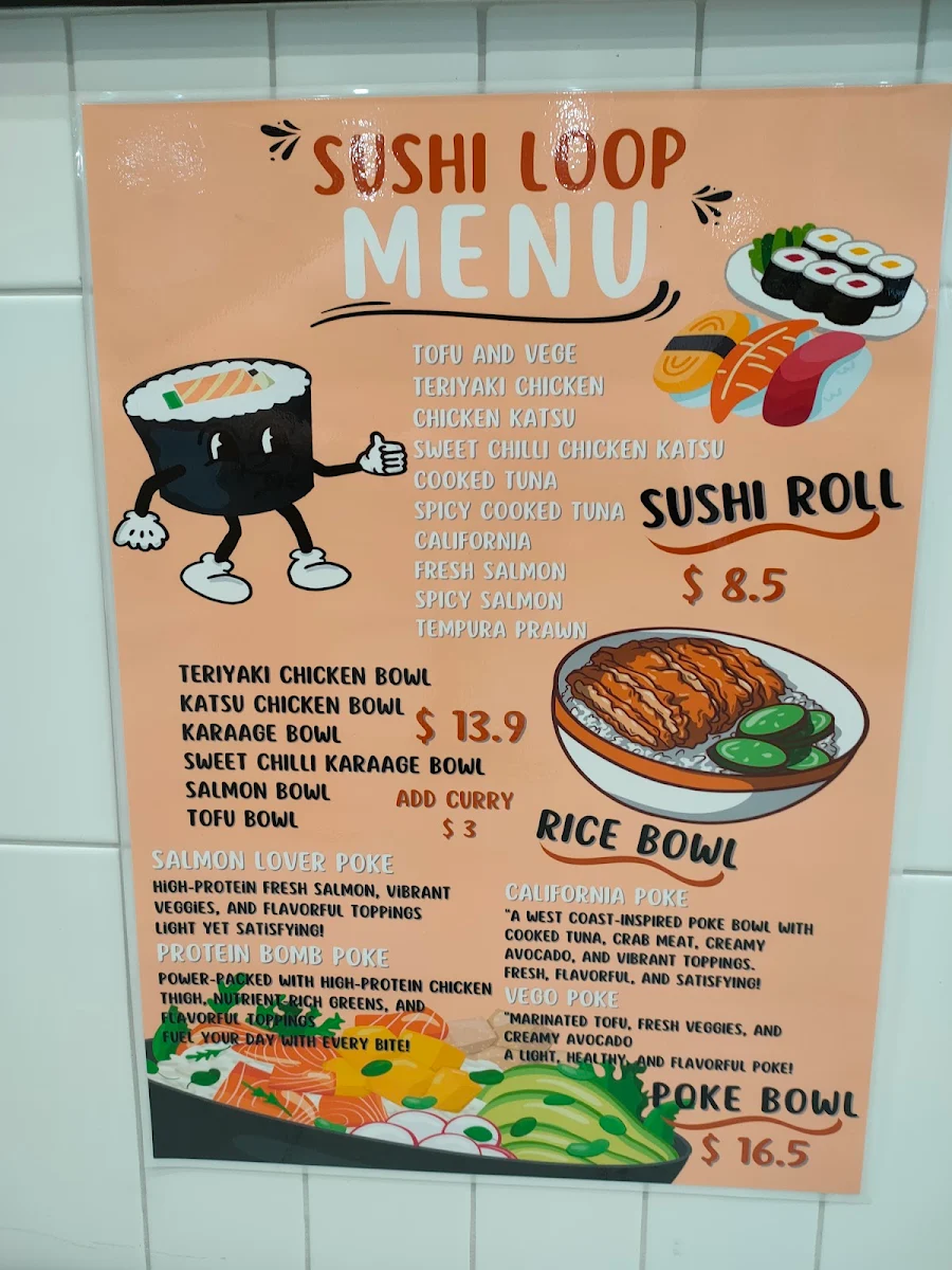 Menu, Sushi Loop