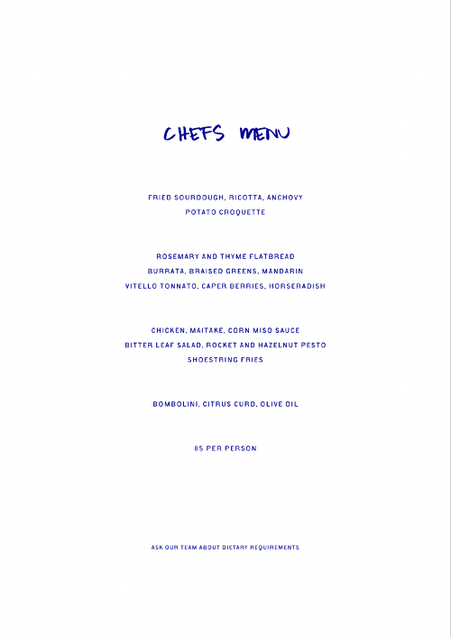 Menu, Bar Sala Abbotsford | Restaurant & Vinyl Bar