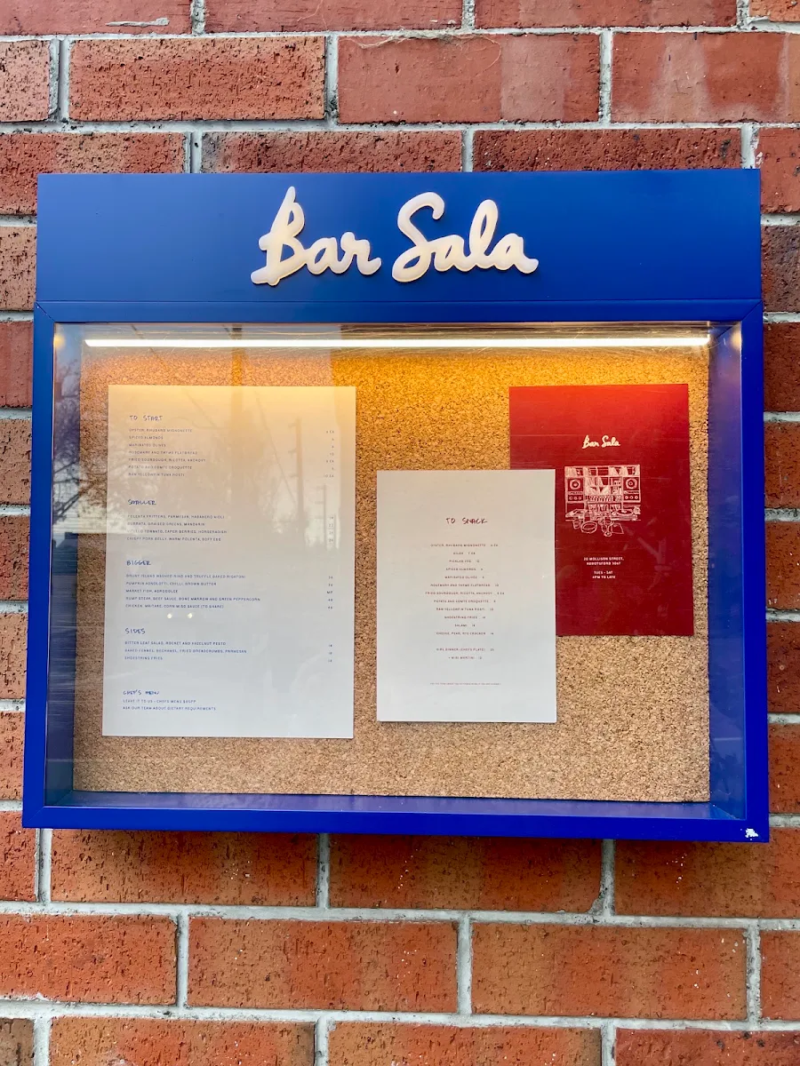 Menu, Bar Sala Abbotsford | Restaurant & Vinyl Bar