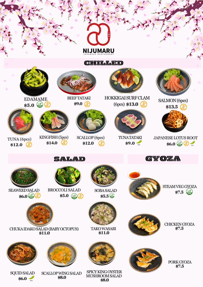 Menu, NIJUMARU North Park (Prospect)