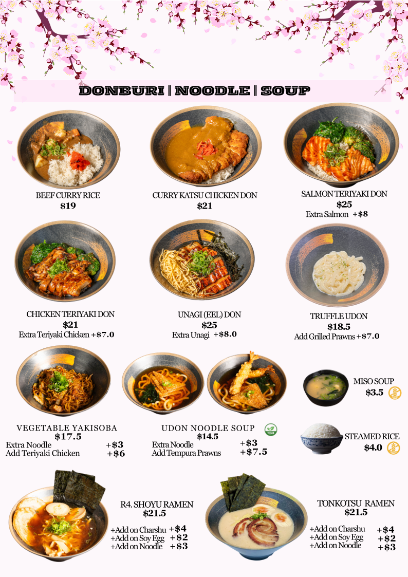Menu, NIJUMARU North Park (Prospect)