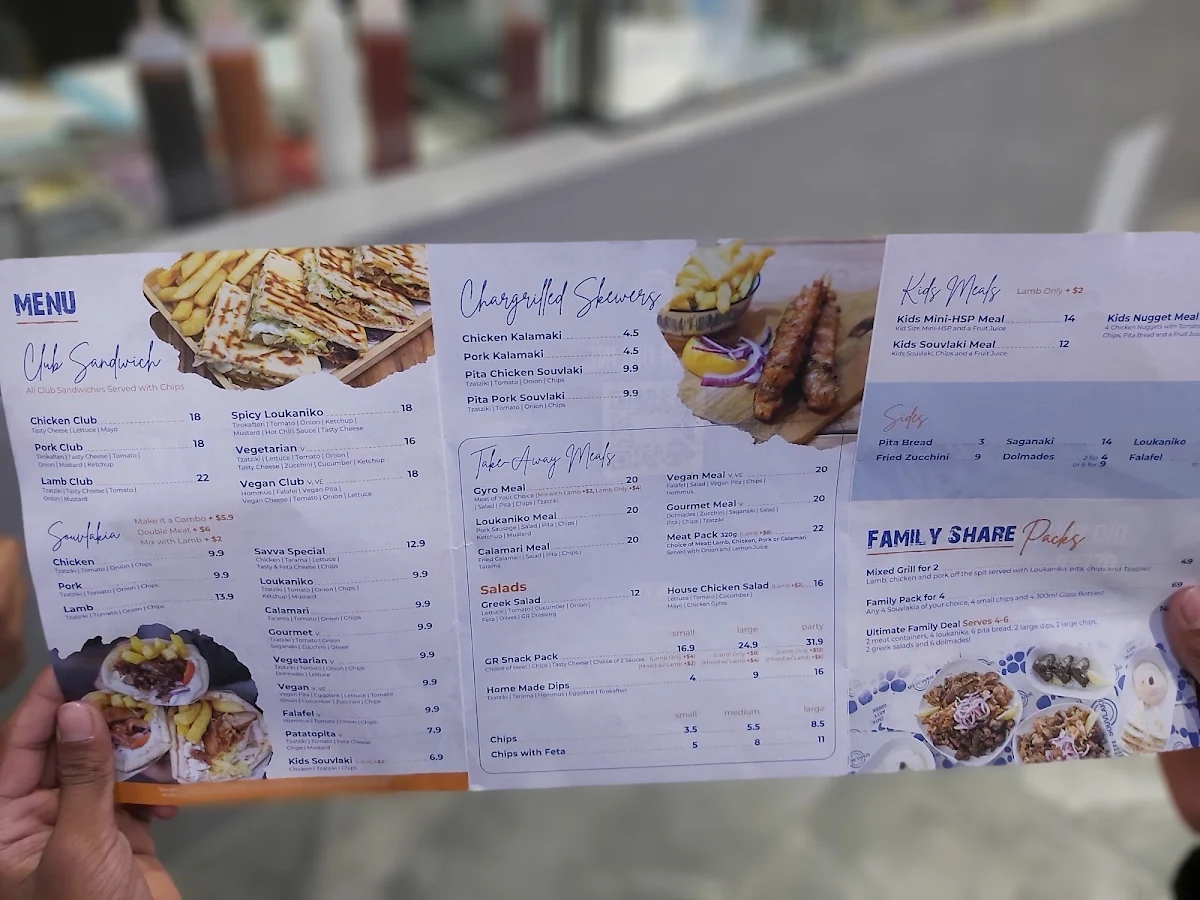 Menu, Souvlaki GR Pakenham