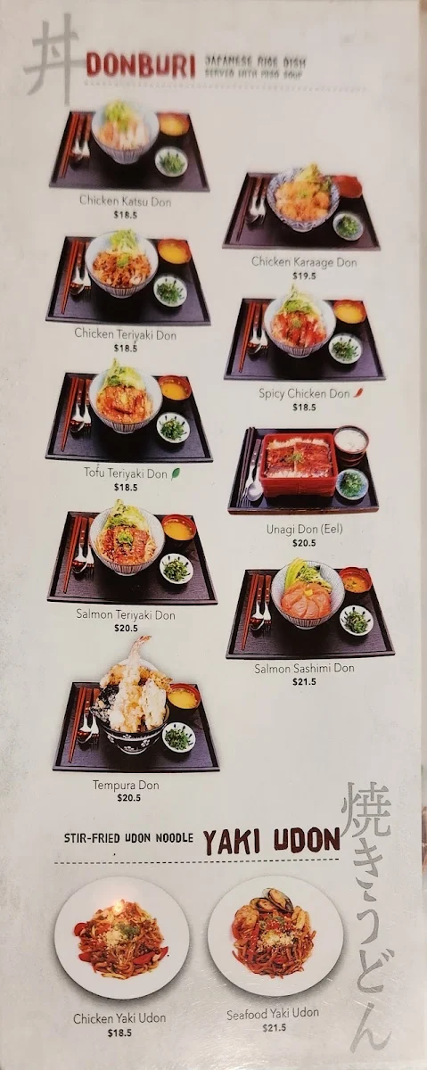 Menu, Mizumi Toronto