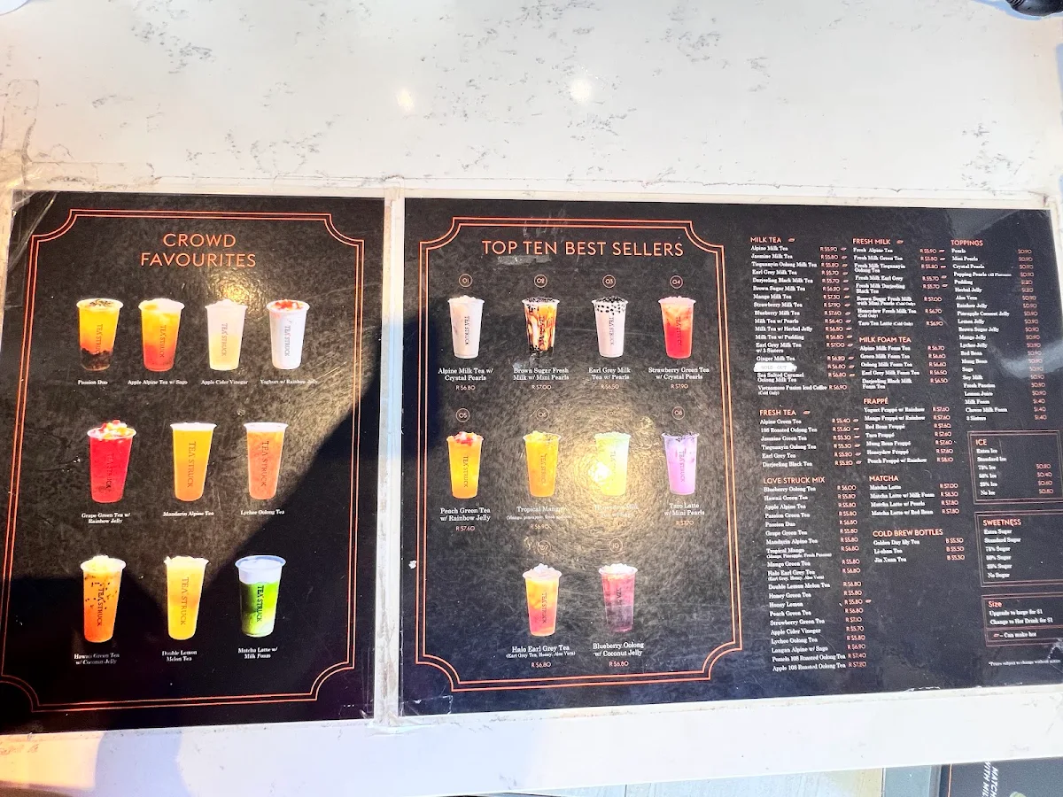 Menu, Tea Struck Marrickville