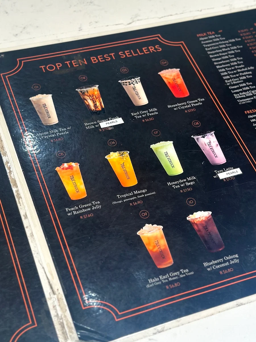 Menu, Tea Struck Marrickville