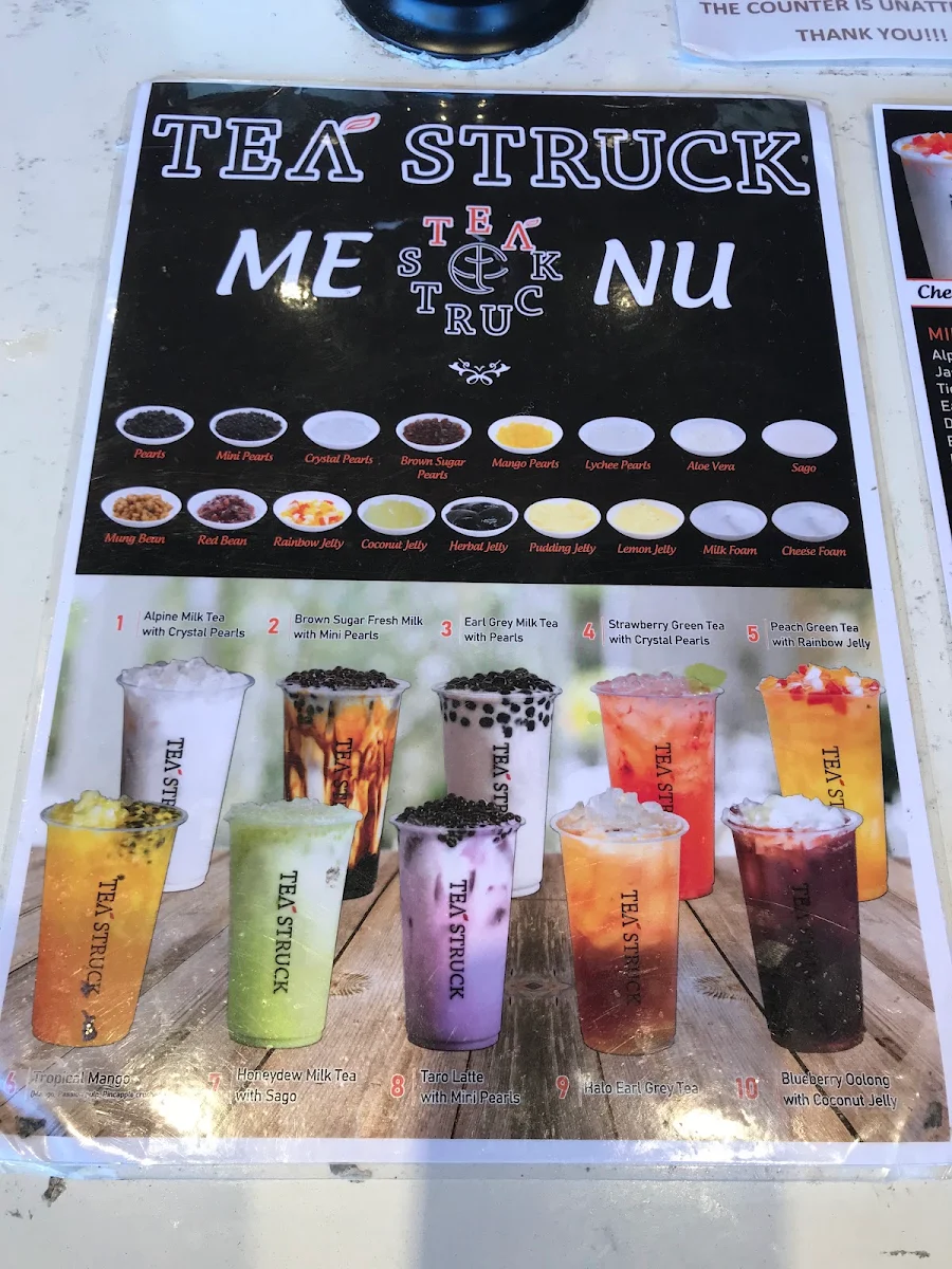 Menu, Tea Struck Marrickville
