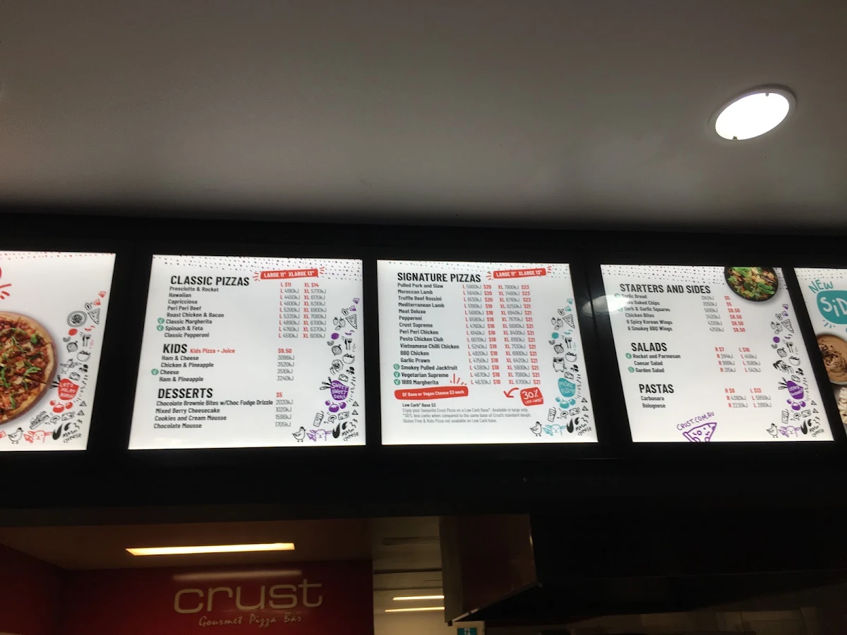 Menu, Crust Pizza New Farm