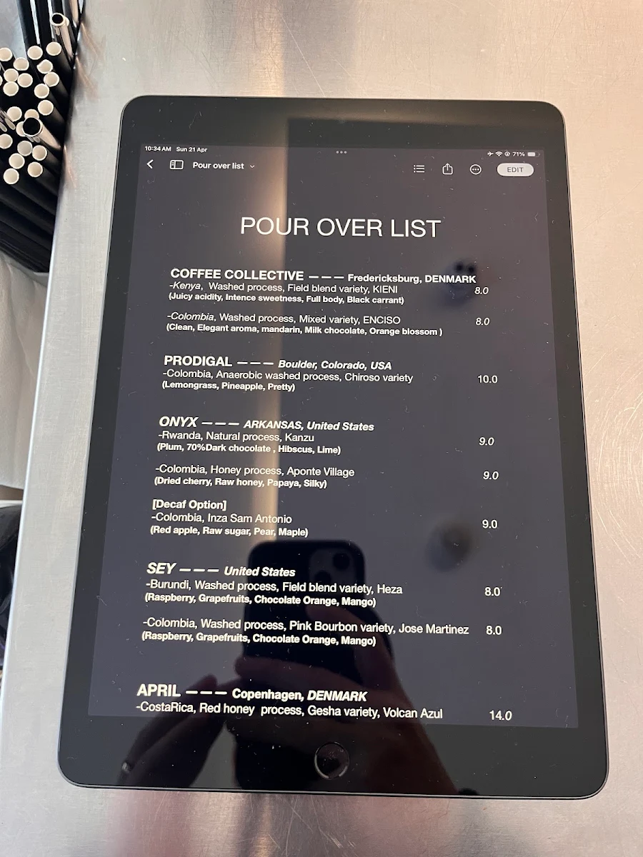 Menu, Only Coffee Project Crows Nest