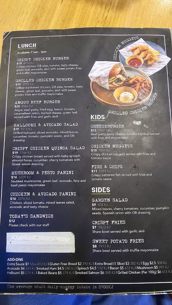 Menu, Oliver Brown