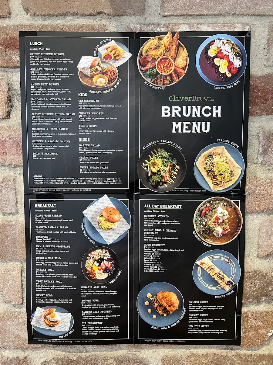 Menu, Oliver Brown