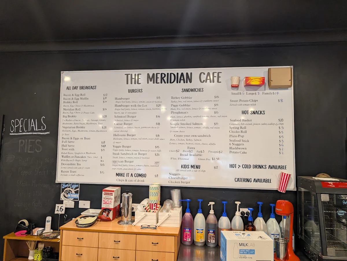 Menu, Meridian Cafe