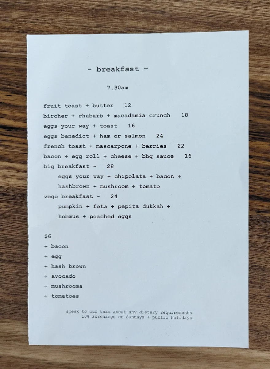 Menu, Vixen Lorn