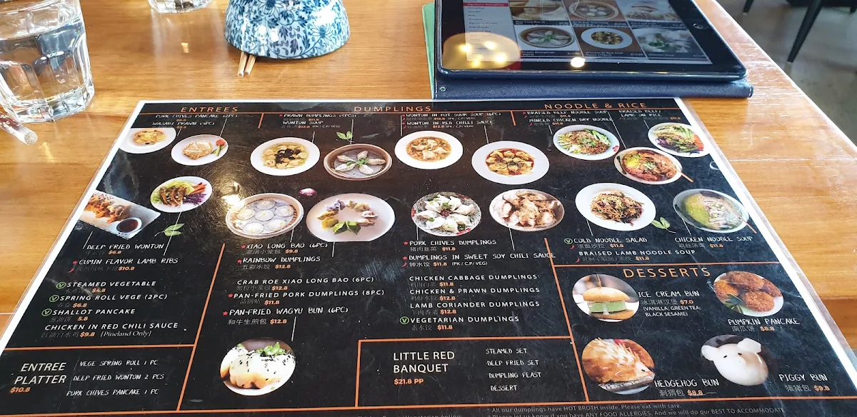 Menu, Little Red Dumpling Cannon Hill