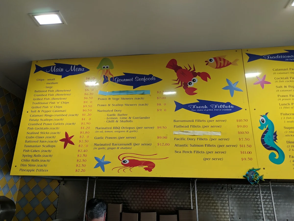 Menu, Sylvania Waters Seafood