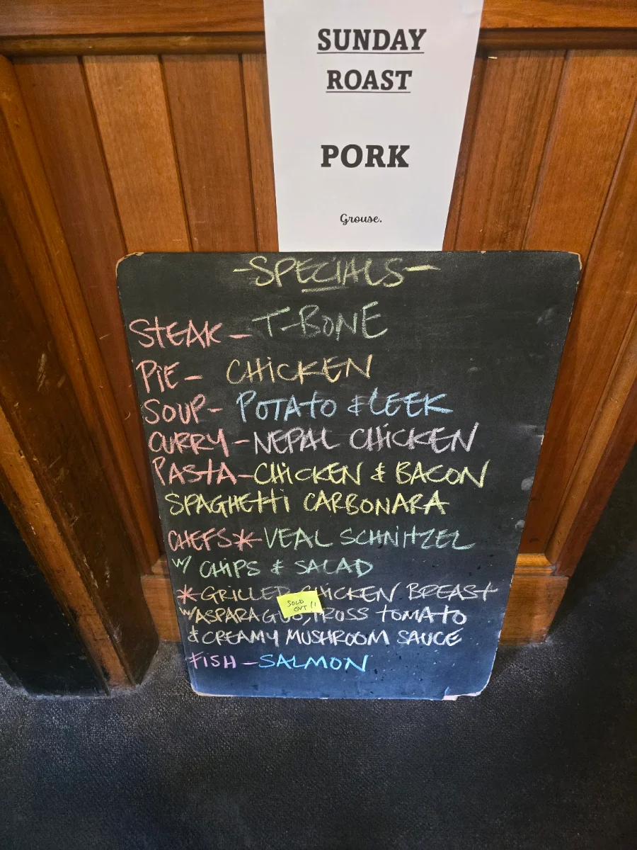 Menu, Retreat Hotel